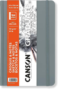 Canson Graduate Art Book Skizzenbuch Hardcover 90 g/m² 184 Blatt 14 x 21,6 cm Light Grey