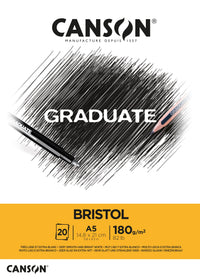 Canson Graduate Bristol Zeichenblock 180 g/m² - 20 Blatt, A5 geleimt
