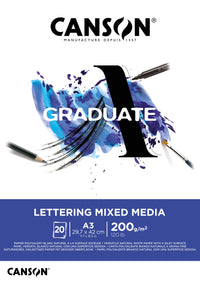 Canson Graduate Lettering Mix Media Block A3 geleimt - 200 g/m², 20 Blatt