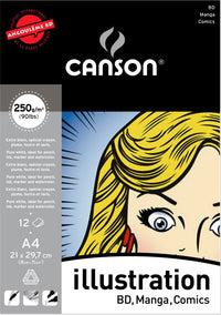 CANSON Illustration Block 250 g A3 geleimt - 12 Blatt