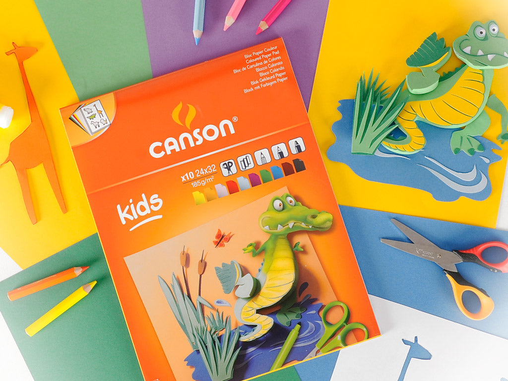 CANSON Kids bunter Skizzenblock 185 g/m² - 10 Blatt, 24 x 32 cm