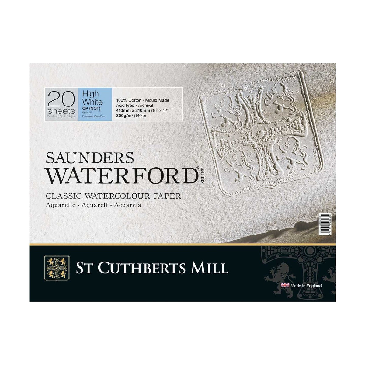 CANSON St Cuthberts Saunders Aquarellblock feinkorn 300 g/m² 31 x 41 cm - 20 Blatt