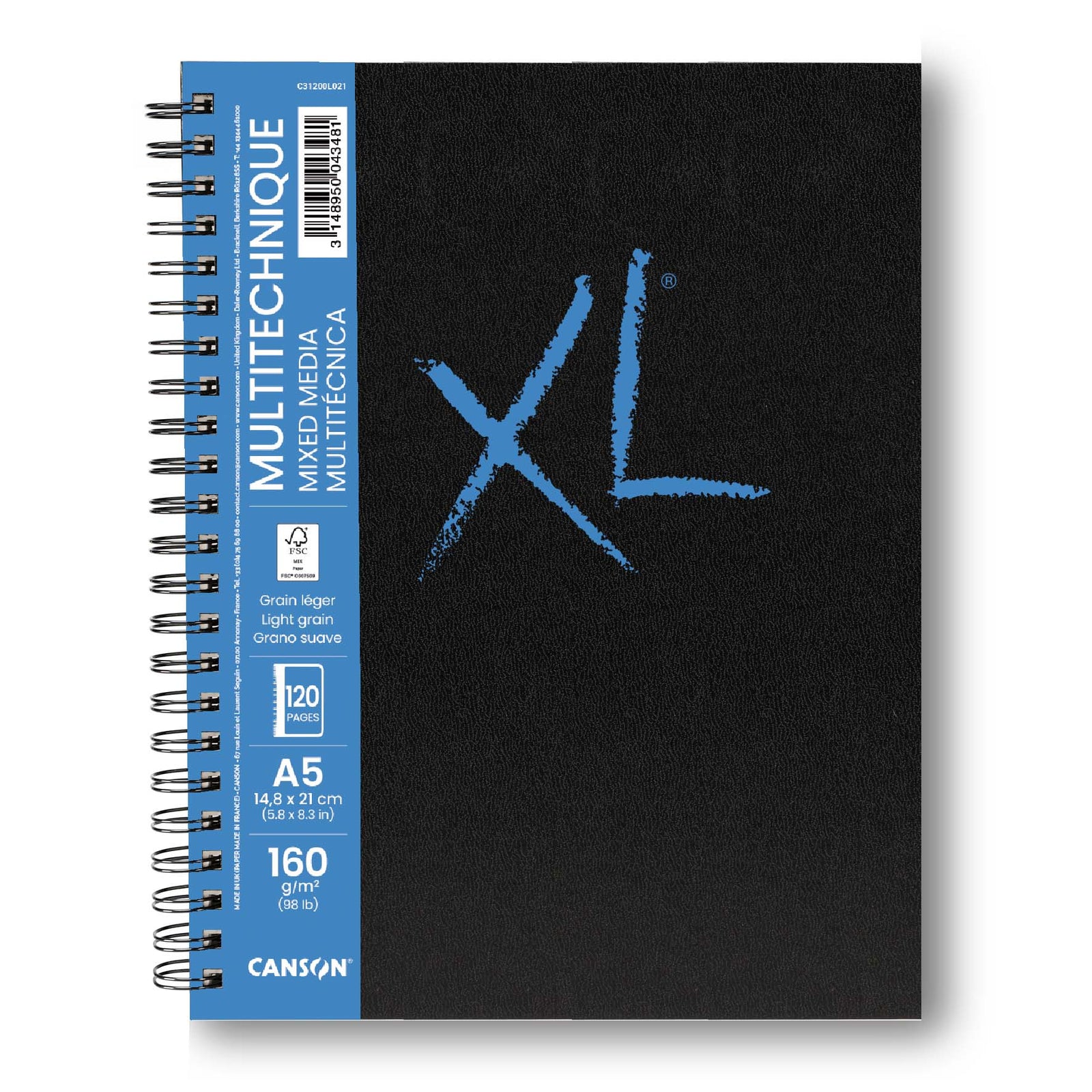 Canson XL Mix Media geleimter Block 160 g - 120 Blatt, A5