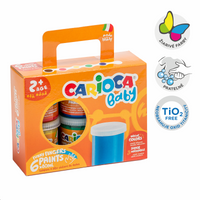 Carioca Fingerfarben Baby 2+, Pappköfferchen, 6 × 80 ml