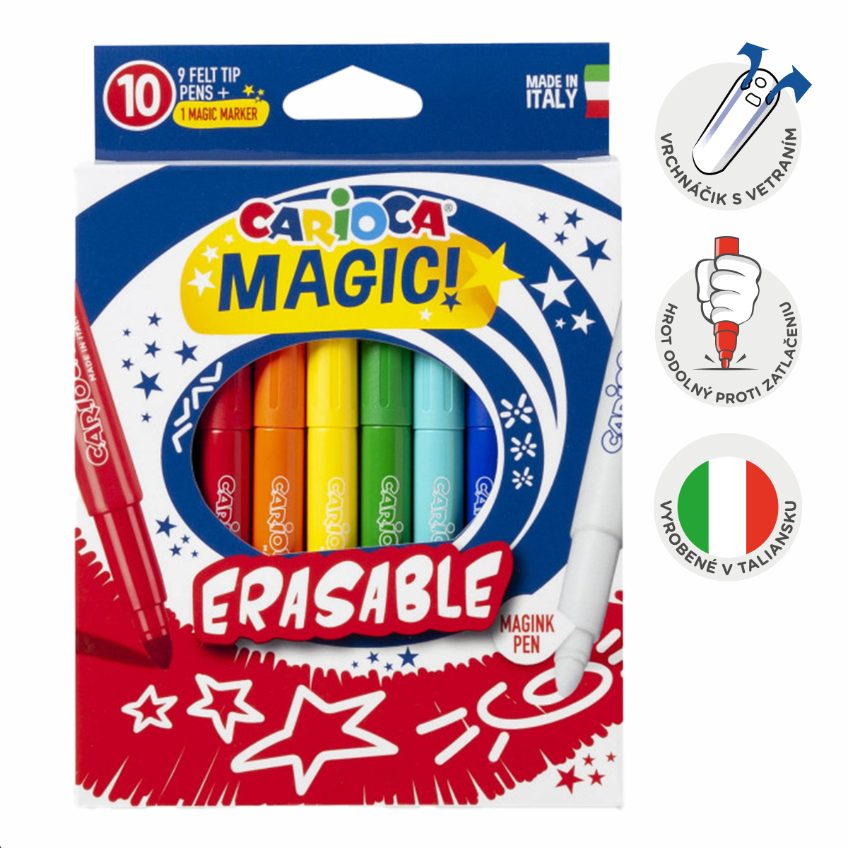 Carioca Magische Filzstifte – löschbar, 10 Stk., Farbmix