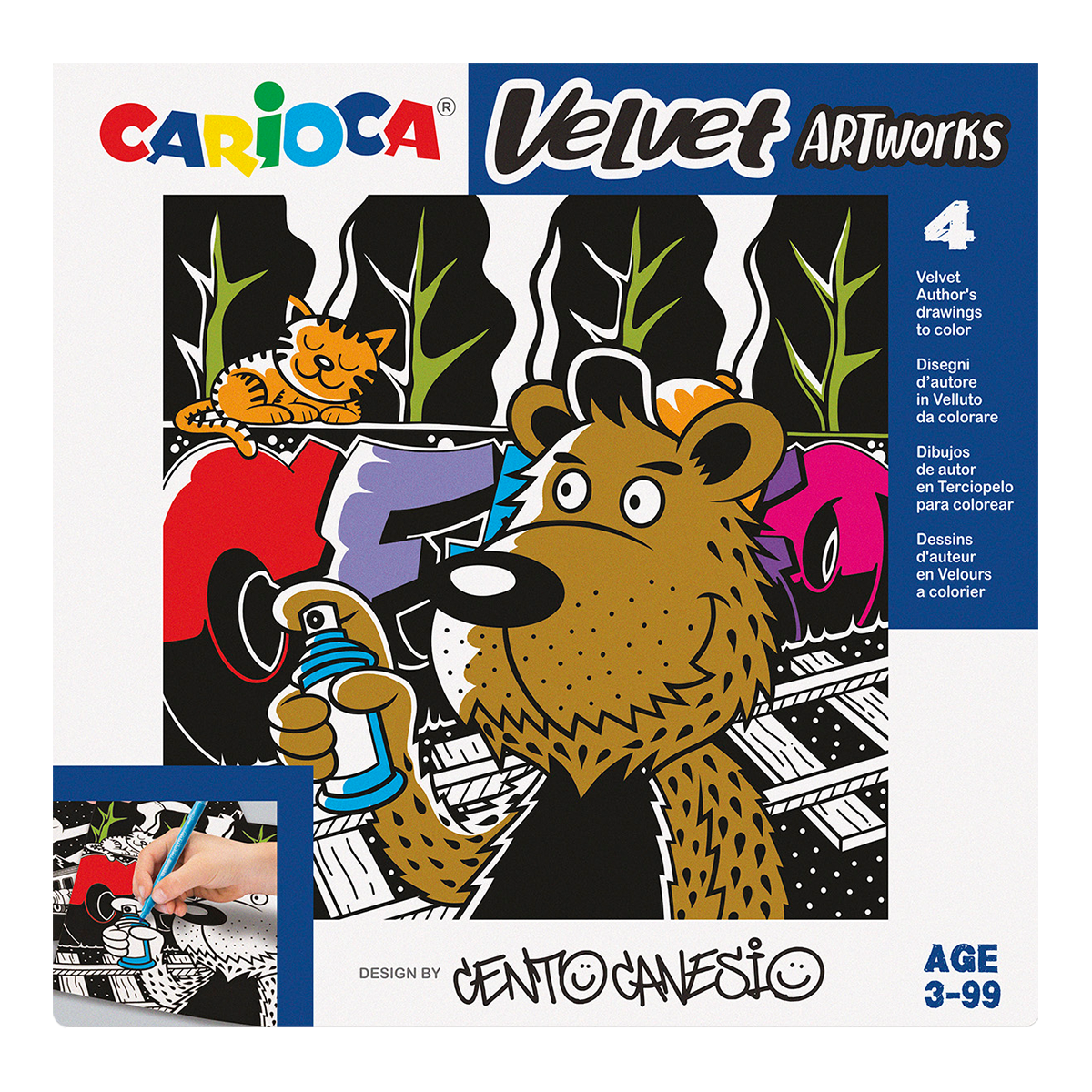 Carioca Samt-Malbilder 4 Stk. – CENTO Graffiti