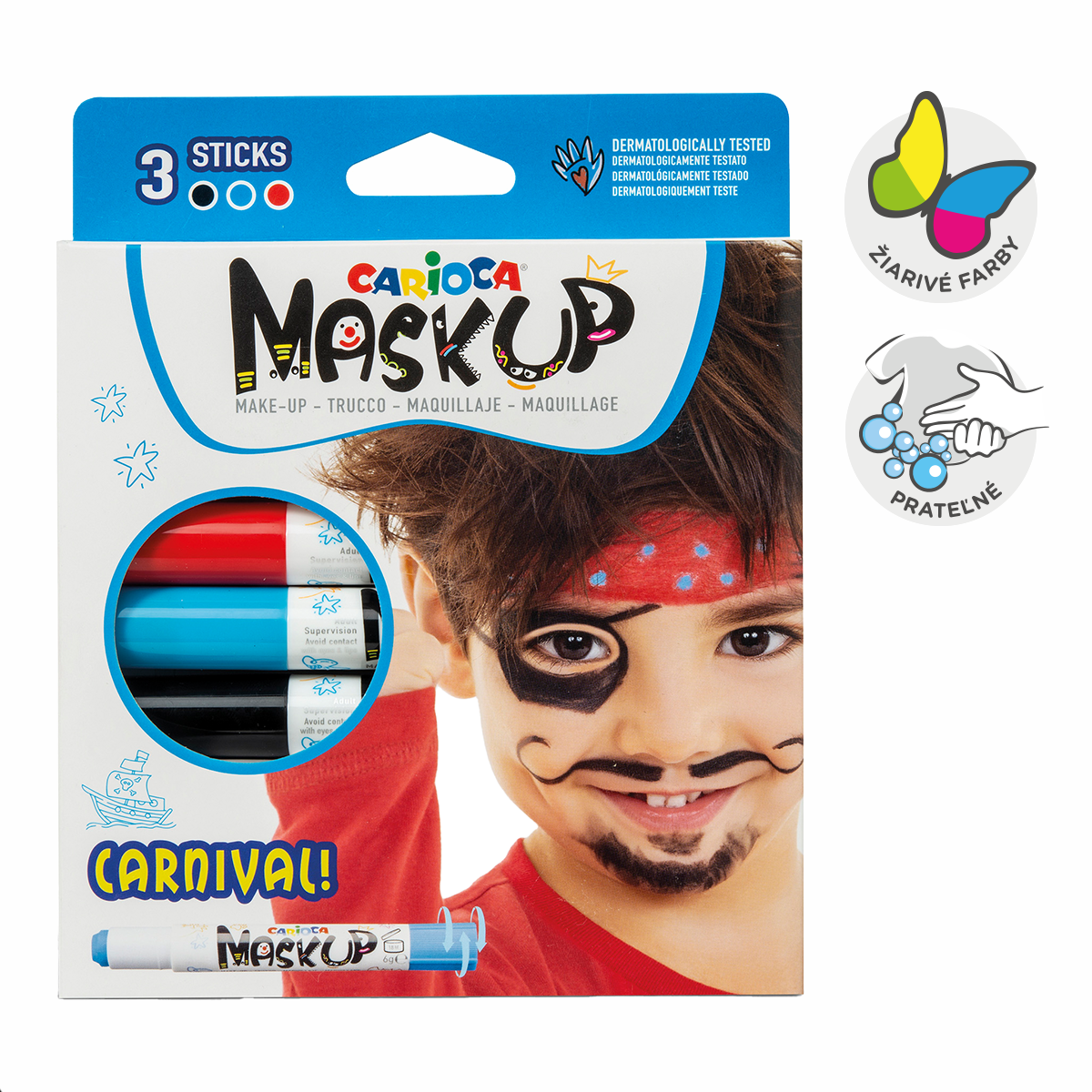 Carioca Schminkstifte für das Gesicht 3 Stk – Karneval
