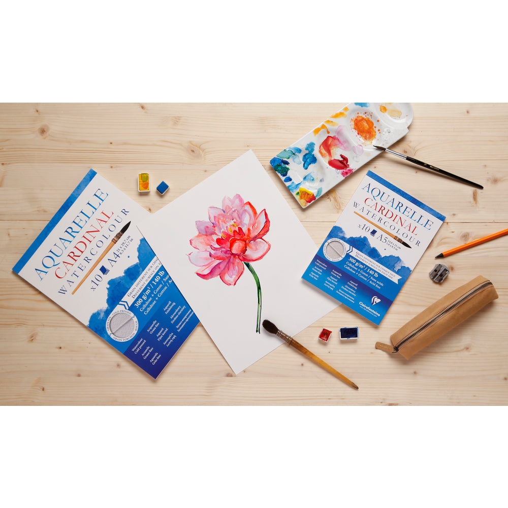 Clairefontaine Cardinal Aquarellblock CP R 300 g 10 Blatt geleimt