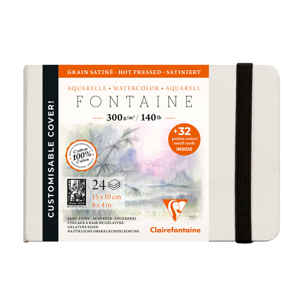 Clairefontaine Fontaine Aquarellbuch HP 300 g 24 Blatt Hardcover