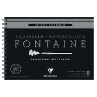 CLAIREFONTAINE Fontaine Aquarellblock Schwarz 300 g/m² 19 x 26 cm - 12 Blatt