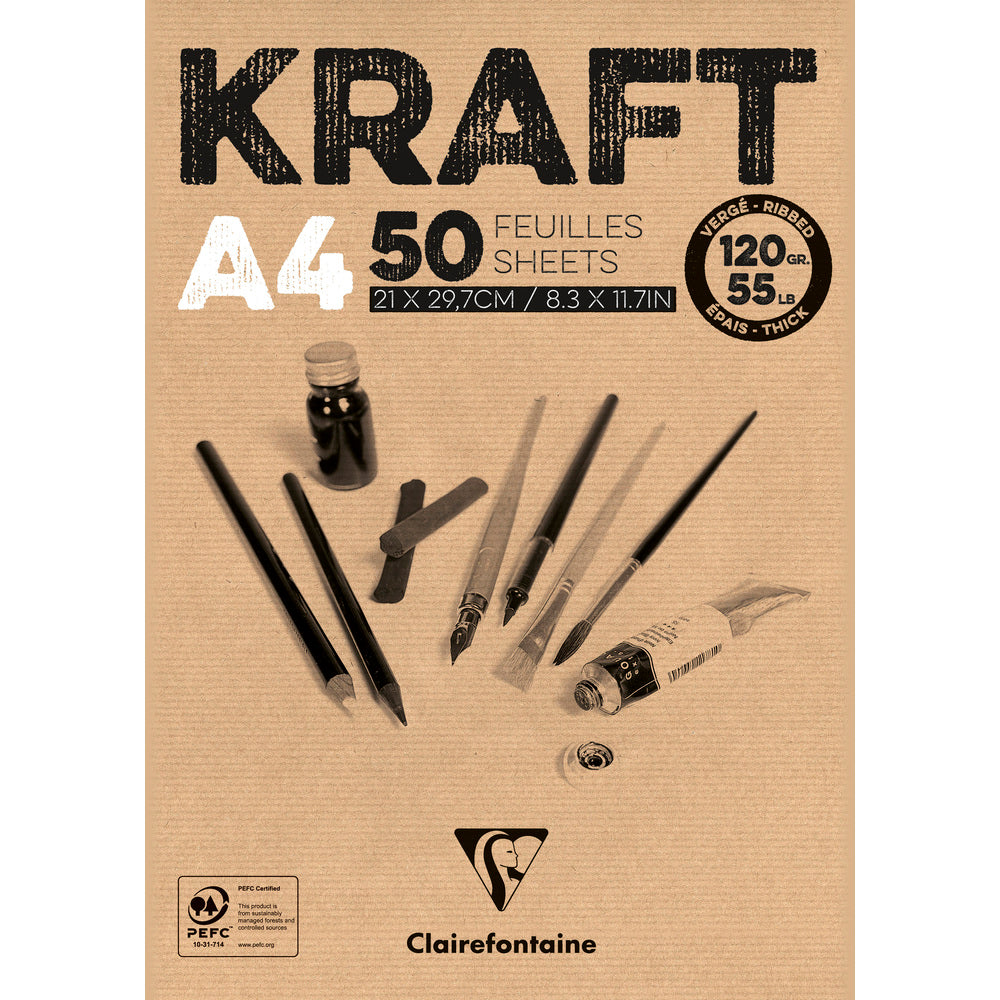 Clairefontaine Kraftpapier-Block geleimt – 120 g 50 Blatt A4