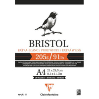 CLAIREFONTAINE Zeichenblock Bristol 205 g/m² – 20 Blatt, A4 – A3