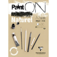 CLAIREFONTAINE Paint'On Mixed-Media-Block Natur 250 g/m² – 30 Blatt – A3