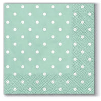 Cocktail-Servietten Mint Dots - 1 Stück — Bild 1