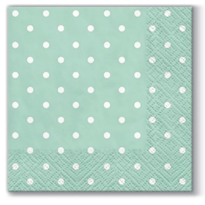 Cocktail-Servietten Mint Dots - 1 Stück — Bild 1