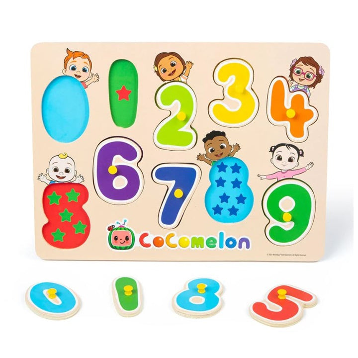 Cocomelon Holz-Steckpuzzle mit Zahlen — Bild 1