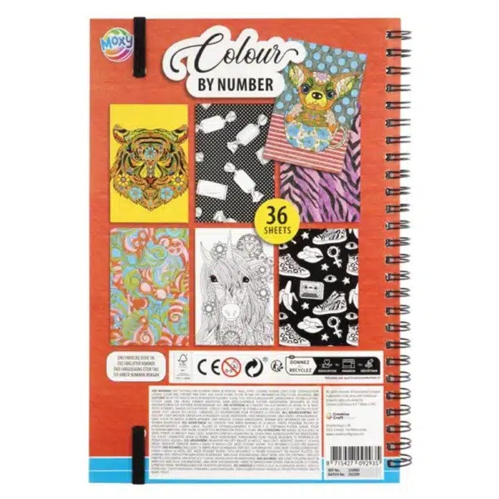 Colour by Number Activity Book 23×16 cm - 36 Blätter mit 12 Farben — Bild 1