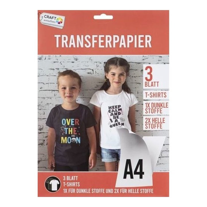 Craft Sensations Transferpapier für Textilien, 3 Blatt — Bild 1