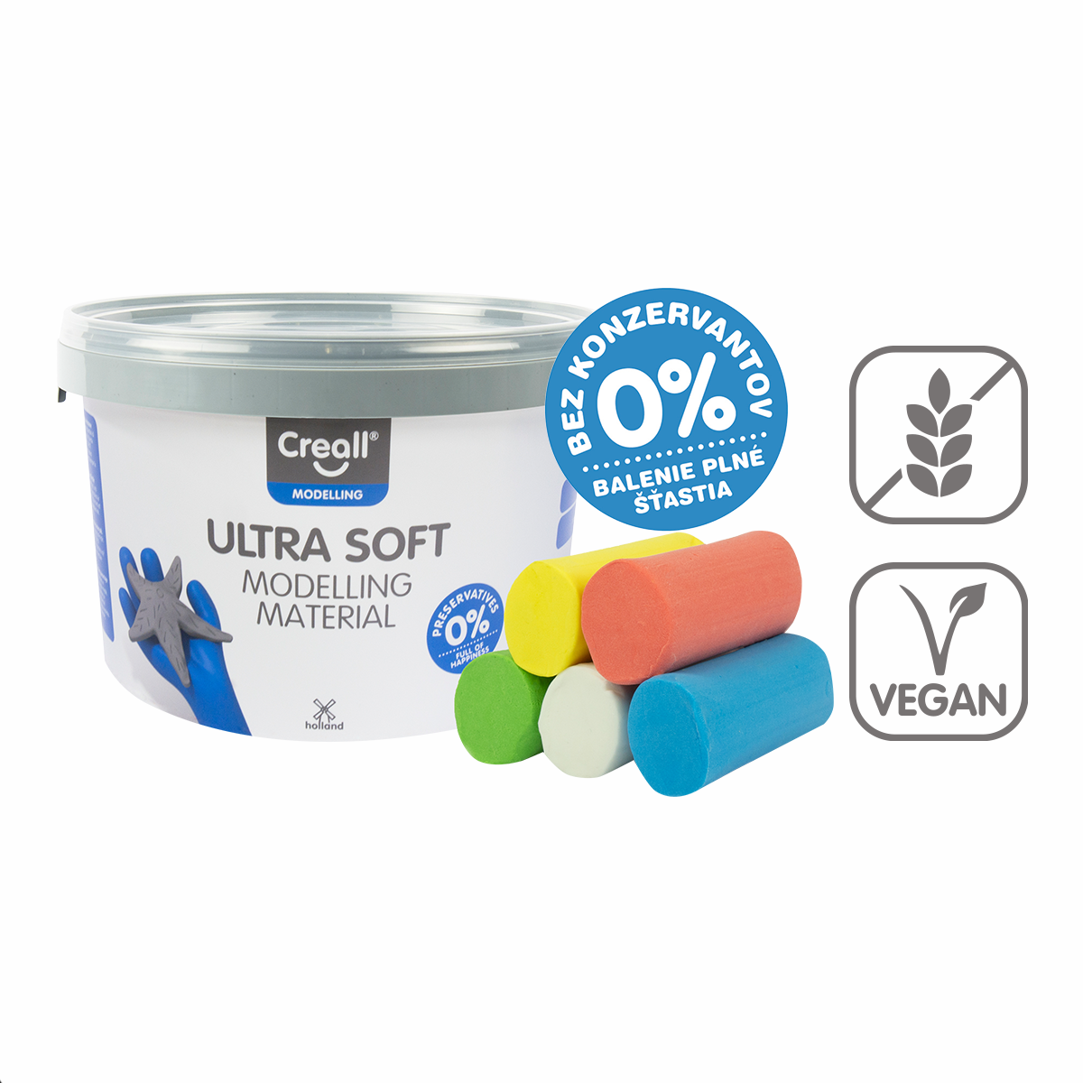 Creall Knete Ultra soft, 5 g, Dose, Farbmix – × 220
