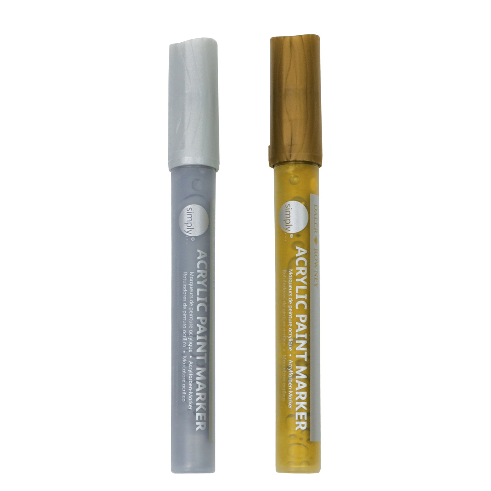 DALER ROWNEY Simply Acrylmarker-Set Gold und Silber 2 Stk.