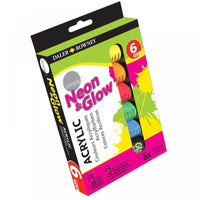 DALER ROWNEY D&R Simply Neon-Acrylfarben-Set 6 x 12 ml
