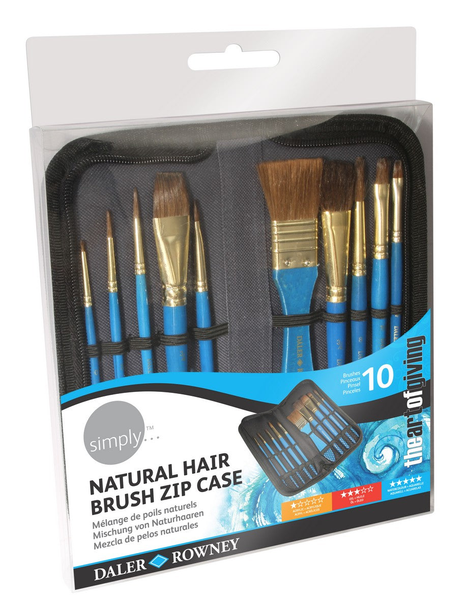DALER ROWNEY Simply Aquarellpinsel-Set im Etui – 10-tlg.