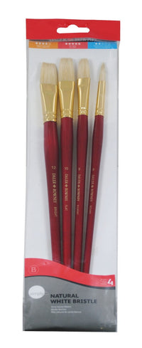 DALER ROWNEY Simply Ölmalpinsel-Set Borstenpinsel 4 Stk. langer Stiel Größe 3