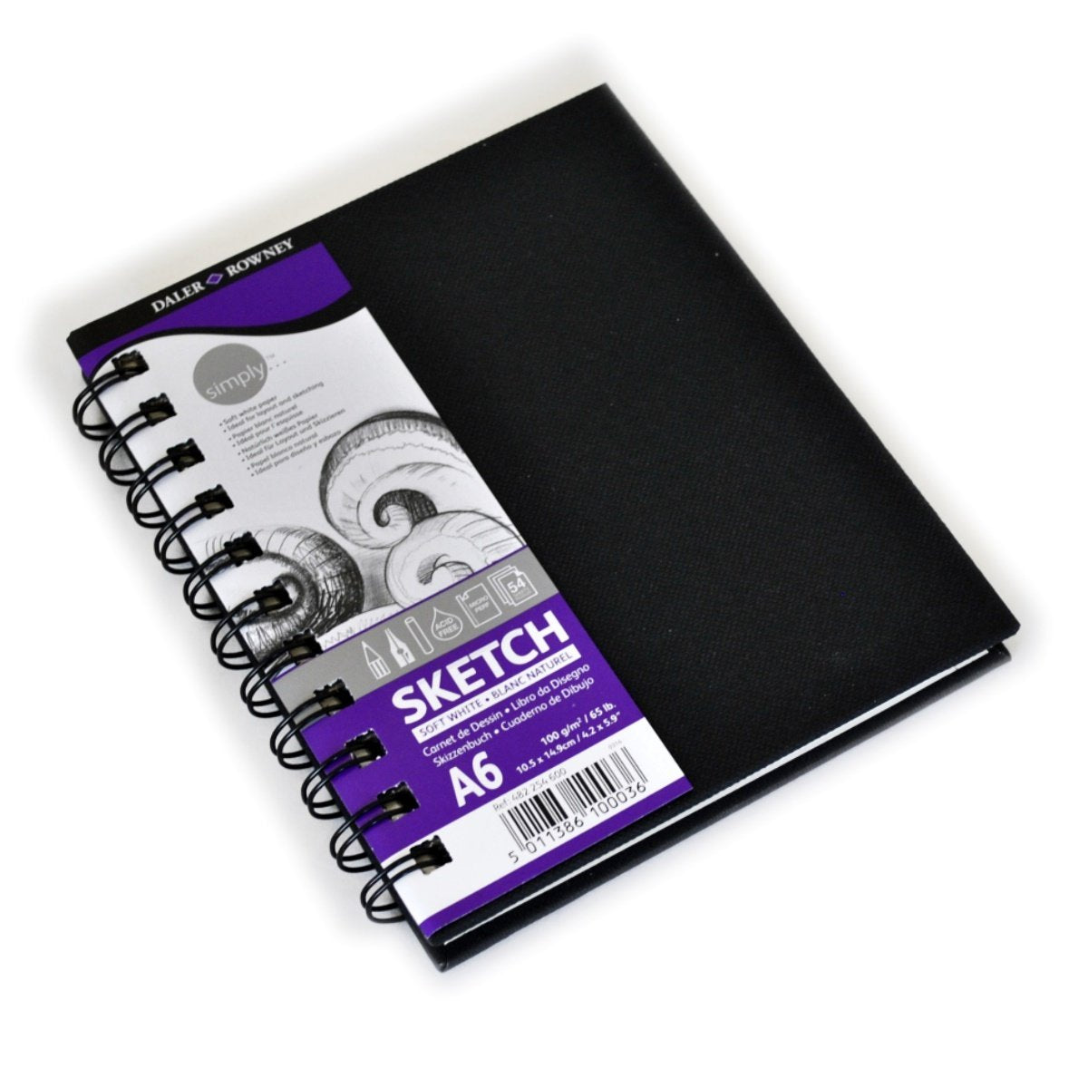 Daler-Rowney Simply Skizzenbuch mikroperforiert A6, 100 g, 54 Blatt