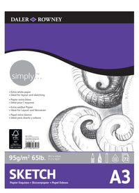 DALER ROWNEY Simply Skizzenblock A3 95 g 72 Blatt geleimt