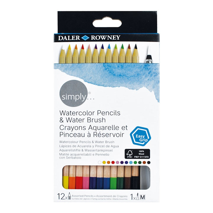 Daler Rowney Aquarellstifte 12er Set mit Wasserpinsel — Bild 5