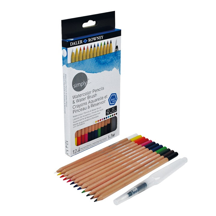 Daler Rowney Aquarellstifte 12er Set mit Wasserpinsel — Bild 6