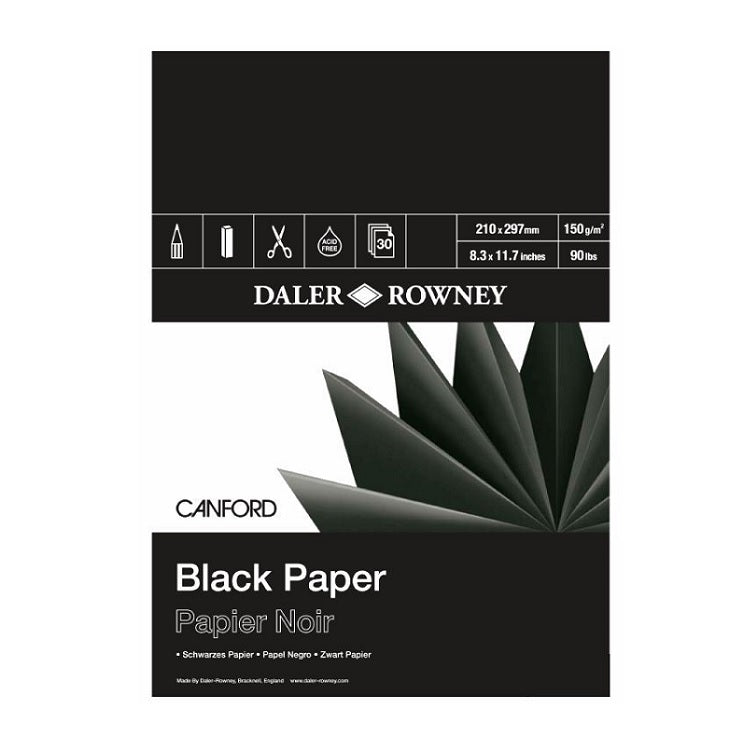 Daler-Rowney Canford Zeichenblock in Schwarz | verschiedene Formate — Bild 1