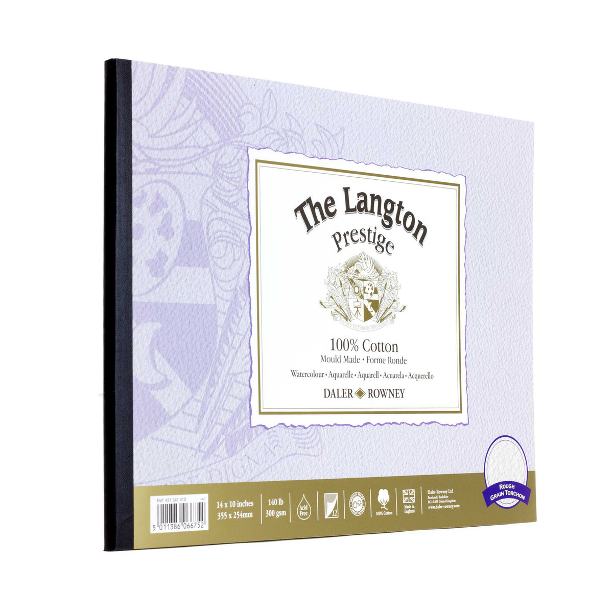 DALER ROWNEY The Langton Prestige Aquarellblock CP Natural White 300 g 12 Blatt 25,4 x 35,6 cm
