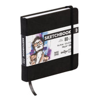 DARWI Skizzenbuch Black 14 x 14 cm, 140 g/m2, 80 Blatt