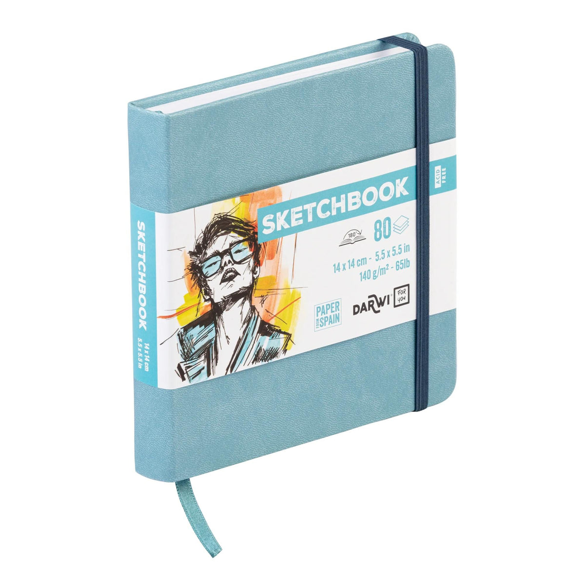DARWI Skizzenbuch Soft Blue 14 x 14 cm 140 g 80 Blatt