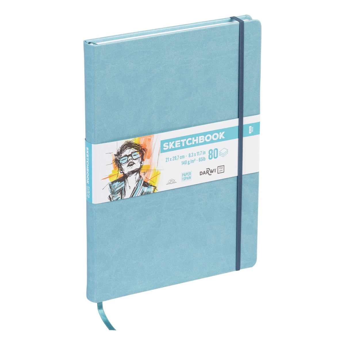 DARWI Skizzenbuch Soft Blue A4 140 g/m² 80 Blatt