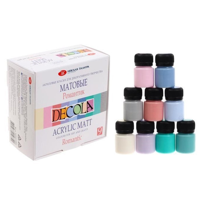 Decola Set mit matten Acrylfarben 9x20 ml