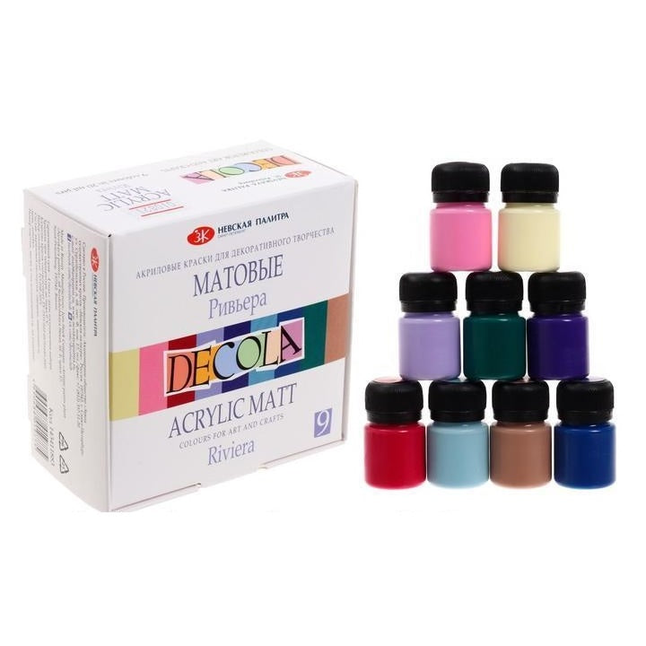 Decola Set mit matten Acrylfarben 9x20 ml – Riviera