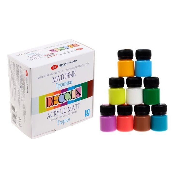 Decola Set mit matten Acrylfarben 9x20 ml – Tropics