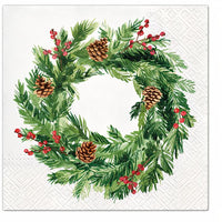 Decoupage-Serviette Adventskranz mit Zapfen - 1 Stk. — Bild 1