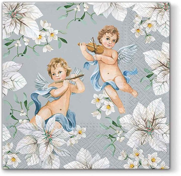 Decoupage-Serviette Angels in Flowers - 1 Stk. — Bild 1