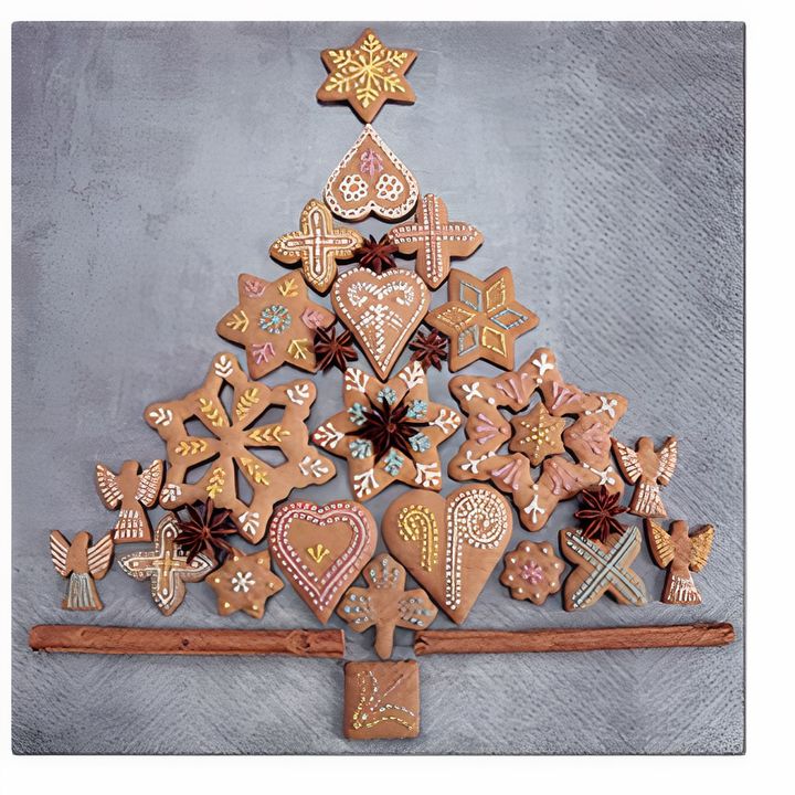 Decoupage-Serviette Lebkuchen-Tannenbaum - 1 Stk. — Bild 2