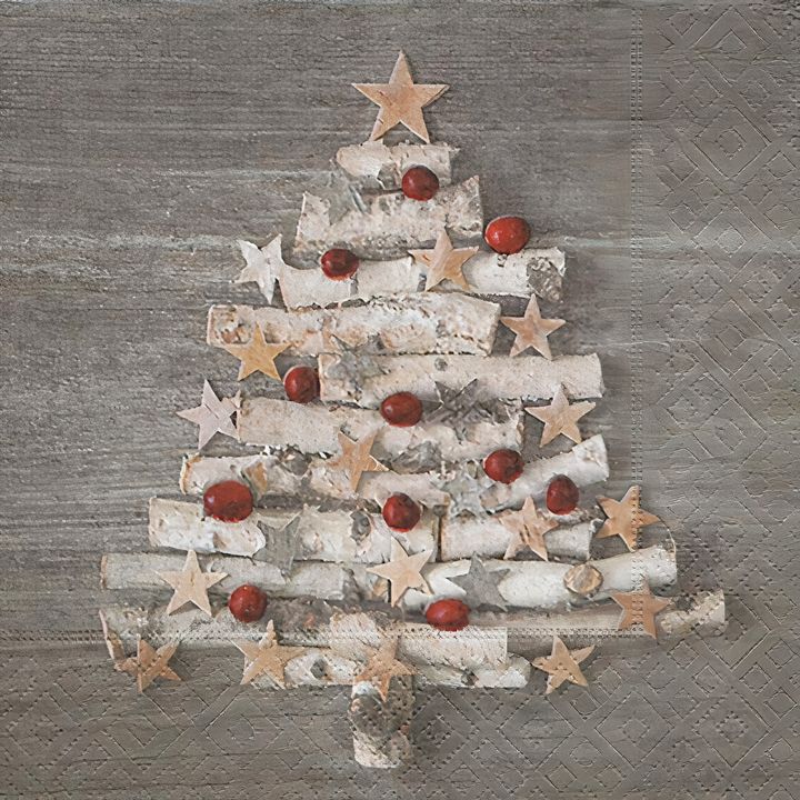 Decoupage-Serviette Natürlicher Weihnachtsbaum - 1 Stk. — Bild 2