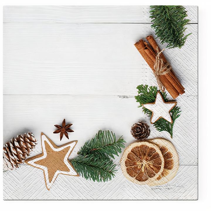 Decoupage-Serviette Natürlicher Weihnachtsrahmen – 1 Stk. — Bild 2