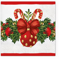 Decoupage-Serviette Rote Weihnachtskugel – 1 Stk. — Bild 1