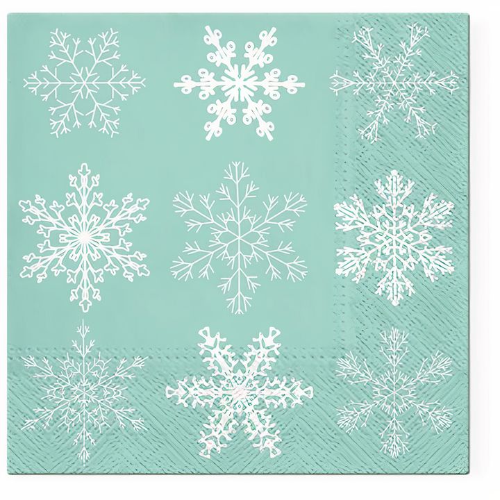 Decoupage-Serviette Schneeflocken - 1 Stk. | Mint — Bild 2