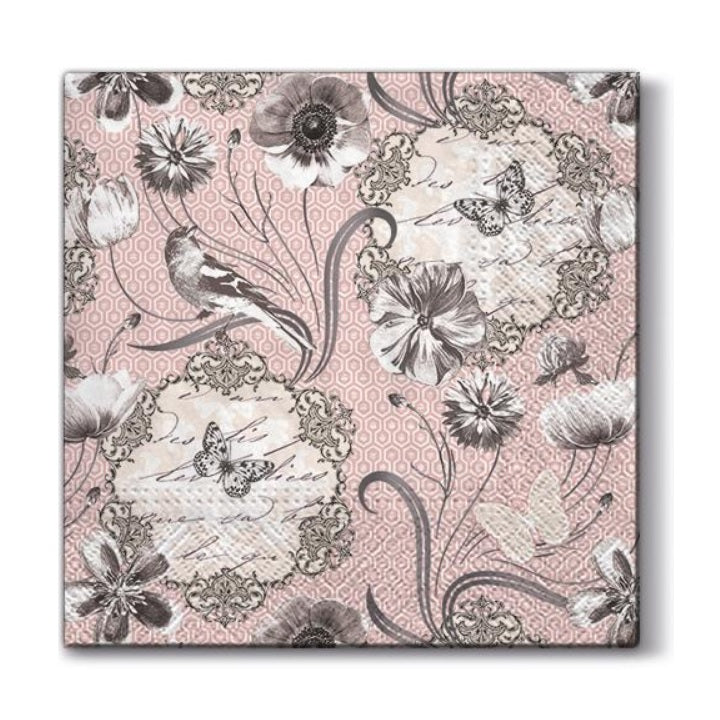 Decoupage-Serviette mit viktorianischem Blumenmotiv für Bastelprojekte | ARTMIE