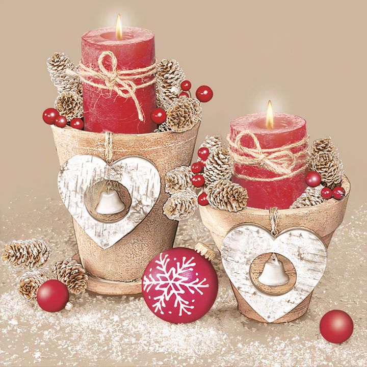 Decoupage-Serviette Weihnachtlicher Kerzenglanz – 1 Stk. — Bild 2