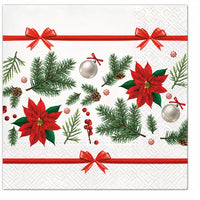 Decoupage-Serviette Weihnachtsstern und Tannenzweige - 1 Stk. — Bild 1