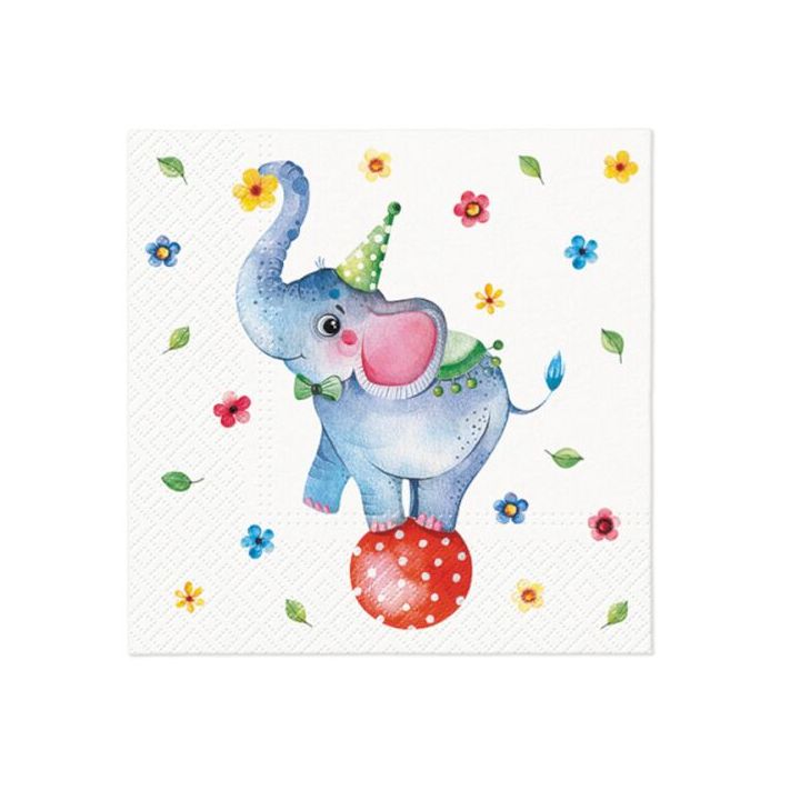 Decoupage-Servietten - Circus Elephant  - 1Stück — Bild 1
